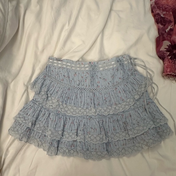 LoveShackFancy Bara Skirt in Bella Blue Size XS NWT - Picture 7 of 7